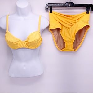 VINTAGE Classic Separates Yellow Bikini Size M